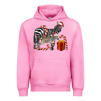Fuchsia Pink Christmas Zebra Baby And Mama Urban Hoodie - LillyAllenDesigns
