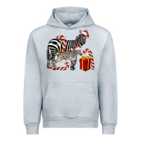 Heather Grey Christmas Zebra Baby And Mama Urban Hoodie - LillyAllenDesigns