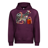 Mauve Wine Christmas Zebra Baby And Mama Urban Hoodie - LillyAllenDesigns