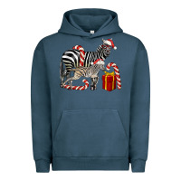 Pigment Midnight Navy Christmas Zebra Baby And Mama Urban Hoodie - LillyAllenDesigns