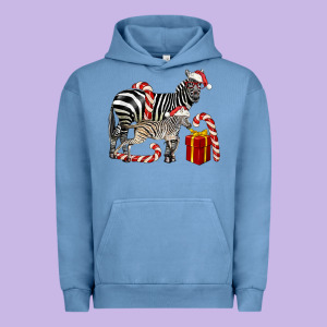 Christmas Zebra Baby And Mama Urban Hoodie Designed By Lillyallendesigns