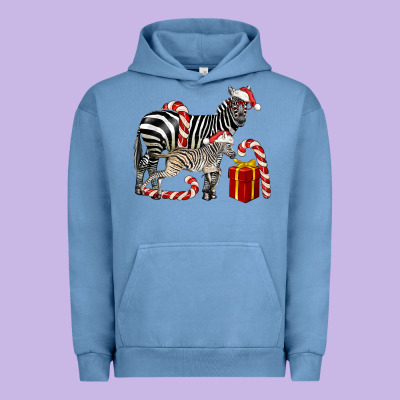 Christmas Zebra Baby And Mama Urban Hoodie Designed By Lillyallendesigns