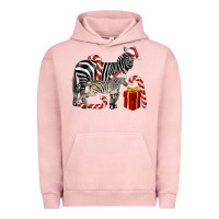 Pigment Salmon Christmas Zebra Baby And Mama Urban Hoodie - LillyAllenDesigns