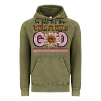 Vintage Olive im just out here trusting god Vintage Hoodie - MaliasSmallBusiness