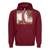 Burgundy baseball leopard Zipper Hoodie - JahusDesignShop