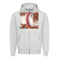 Dove Grey baseball leopard Zipper Hoodie - JahusDesignShop