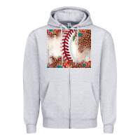 Heather Grey baseball leopard Zipper Hoodie - JahusDesignShop