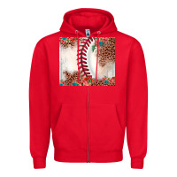 Red baseball leopard Zipper Hoodie - JahusDesignShop