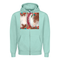 Seafoam baseball leopard Zipper Hoodie - JahusDesignShop