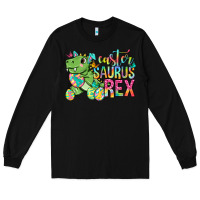 Black Easter Saurus Rex Easter Day Long Sleeve Tee - Neo Western