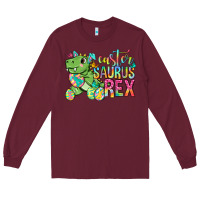 Burgundy Easter Saurus Rex Easter Day Long Sleeve Tee - Neo Western