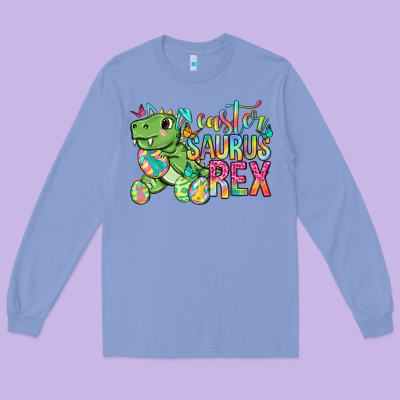 Easter Saurus Rex Easter Day Long Sleeve Tee Designed By Neo Western