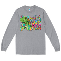 Heather Grey Easter Saurus Rex Easter Day Long Sleeve Tee - Neo Western