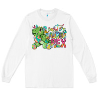 White Easter Saurus Rex Easter Day Long Sleeve Tee - Neo Western