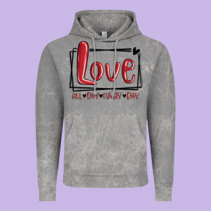 Love All Day Every Day Hearts Vintage Hoodie Designed By Maliassmallbusiness
