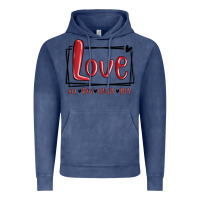 Vintage Denim love all day every day hearts Vintage Hoodie - MaliasSmallBusiness