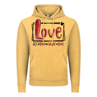 Vintage Mustard love all day every day hearts Vintage Hoodie - MaliasSmallBusiness