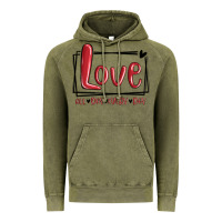 Vintage Olive love all day every day hearts Vintage Hoodie - MaliasSmallBusiness