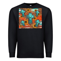 Black turquoise cross pattern Premium Sweatshirt - Jasminsmagicworld