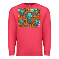 Cardinal turquoise cross pattern Premium Sweatshirt - Jasminsmagicworld