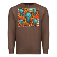 Chestnut turquoise cross pattern Premium Sweatshirt - Jasminsmagicworld