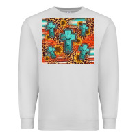Dove Grey turquoise cross pattern Premium Sweatshirt - Jasminsmagicworld