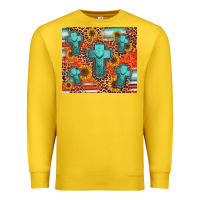 Lemon turquoise cross pattern Premium Sweatshirt - Jasminsmagicworld