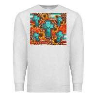Oatmeal Heather turquoise cross pattern Premium Sweatshirt - Jasminsmagicworld