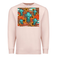 Pale Pink turquoise cross pattern Premium Sweatshirt - Jasminsmagicworld