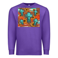 Purple turquoise cross pattern Premium Sweatshirt - Jasminsmagicworld