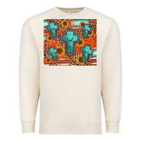 Sandshell turquoise cross pattern Premium Sweatshirt - Jasminsmagicworld