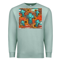 Seafoam turquoise cross pattern Premium Sweatshirt - Jasminsmagicworld