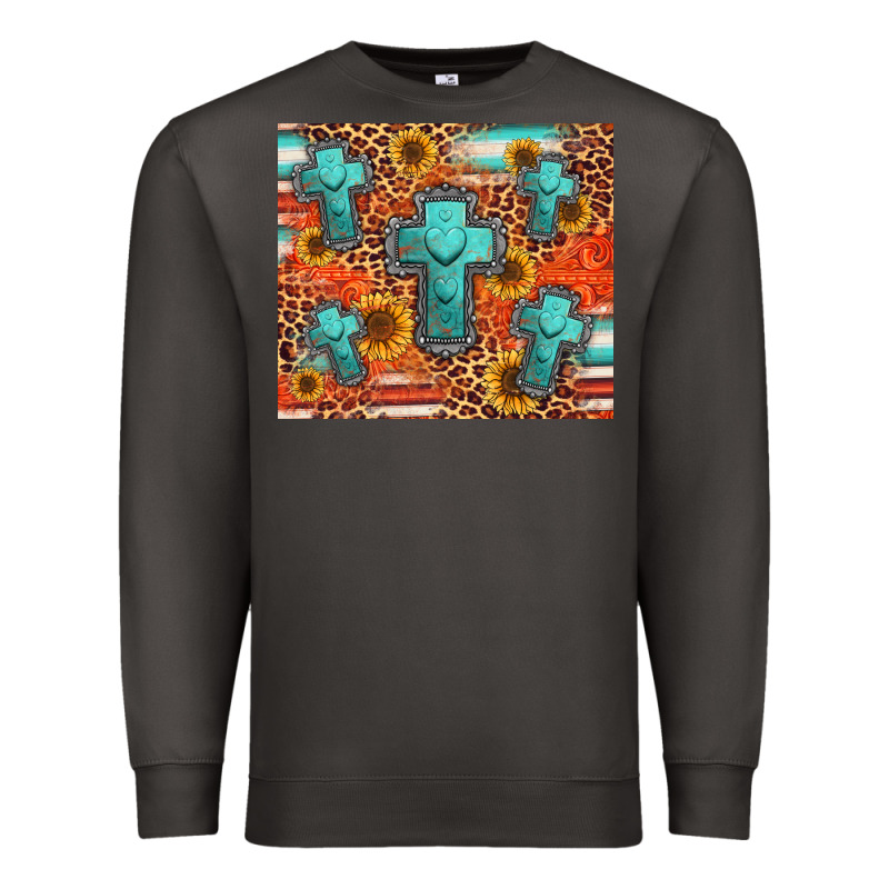 Turquoise Cross Pattern Premium Sweatshirt by Jasminsmagicworld | Teevron