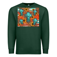 Sports Green turquoise cross pattern Premium Sweatshirt - Jasminsmagicworld