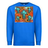 True Royal turquoise cross pattern Premium Sweatshirt - Jasminsmagicworld