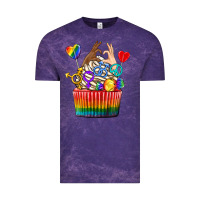 Cloud Purple pride rainbow cupcake Vintage Tee - texasbilliewilder