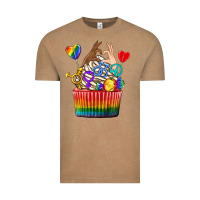 Vintage Coffee pride rainbow cupcake Vintage Tee - texasbilliewilder