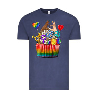 Vintage Denim pride rainbow cupcake Vintage Tee - texasbilliewilder