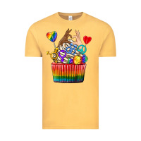 Vintage Mustard pride rainbow cupcake Vintage Tee - texasbilliewilder