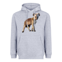 Heather Grey Baby Hyena Illustrations Heavyweight Hoodie - LillyAllenDesigns