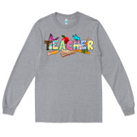 Heather Grey Easter Teacher Easter Day Long Sleeve Tee - Neo Western