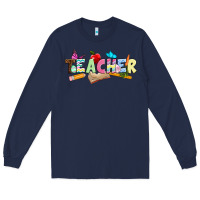 Navy Easter Teacher Easter Day Long Sleeve Tee - Neo Western
