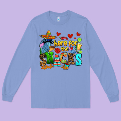 Here For The Snacks Long Sleeve Tee Designed By Adodesignshop