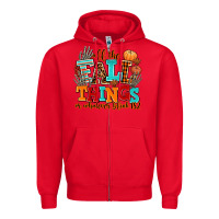 Red all the fall thıngs or whatever Zipper Hoodie - AdoDesignShop