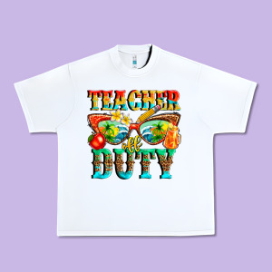 Teacher Off Duty Urban Heavy Tee Designed By Texasbilliewilder