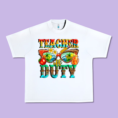 Teacher Off Duty Urban Heavy Tee Designed By Texasbilliewilder