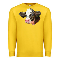 Lemon holstein calf face Premium Sweatshirt - LillyAllenDesigns
