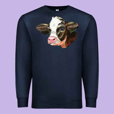 Holstein Calf Face Premium Sweatshirt Designed By Lillyallendesigns