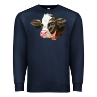 Navy holstein calf face Premium Sweatshirt - LillyAllenDesigns