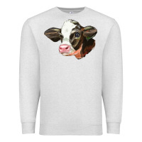 Oatmeal Heather holstein calf face Premium Sweatshirt - LillyAllenDesigns